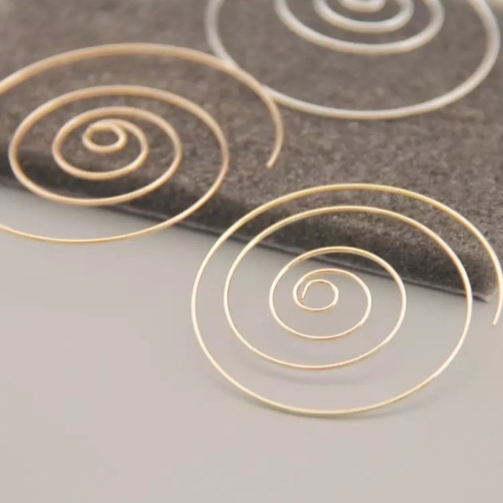 NWT The Chic Petunia Spiral Earings, Gold - Picture 2 of 4